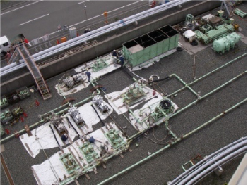 燃料貯蔵タンク洗浄工事仮設配管